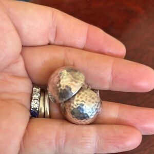 vintage Hammered silver Dome Earrings